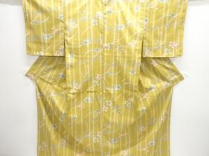 未使用品　草花模様小紋着物